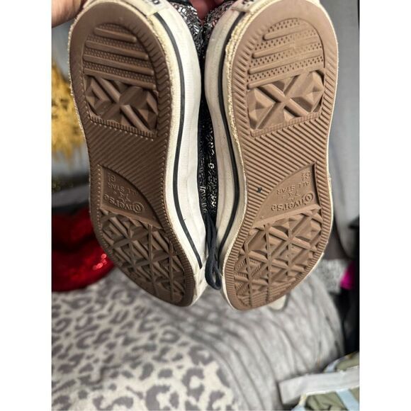 Converse w8.5 m6.5 sequin bling low top tennis sneakers trainers - Picture 7 of 9